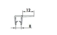 Logo Luisina - joint fermeture verticale pour paroi en verre 8 mm asps208s2