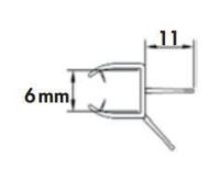 Logo Luisina - joint bas horizontal pour paroi en verre 6 mm asbs126b1