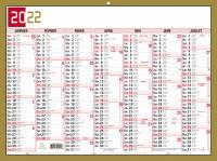 Logo Exacompta calendrier tricolore neutre 2022, 130 x 170 mm 8701818