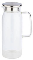 Logo Aps carafe en verre avec couvercle, 1,5 litres, verre/inox 6450376
