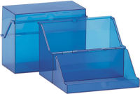 Logo Helit petite bote  fiches, translucide, bleu 5161143