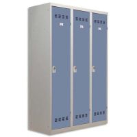 Logo Pierre henry vestiaire mtal industrie sale 3 casiers largeur 120 cm gris perle bleu 133033