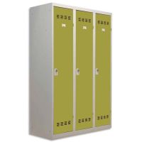 Logo Pierre henry vestiaire mtal industrie sale 3 casiers largeur 120 cm gris perle anis 133041