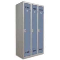 Logo Pierre henry vestiaire mtal industrie propre 3 casiers largeur 90 cm gris perle bleu 132949