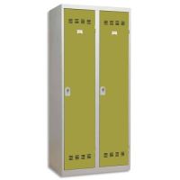 Logo Pierre henry vestiaire mtal industrie sale 2 casiers largeur 80 cm gris perle anis 133013