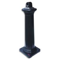 Logo Rubbermaid cendrier extrieur tuscan noir en polythylne et acier galvanis l35,5 x h106,7 x p35,5 cm 098716