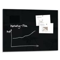 Logo Sigel tableau en verre noir, magntique, 2 aimants et fixation fournis, format : l120 x h90 cm 240991