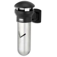 Logo Rubbermaid cendrier mural infinity en inox et mtal noir - diamtre 30 cm, hauteur 46 cm 703927
