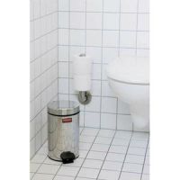 Logo Rubbermaid poubelle collecteur en m�tal 5,6l bac plastique avec couvercle inox - d29 x h20 cm 860655