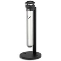 Logo Rubbermaid cendrier sur pied infinity en inox et mtal noir - diamtre 40 cm, hauteur 100 cm 860752