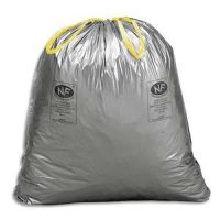 Logo Bote de 200 sacs poubelles  lien coulissant gris dchets courants 110 litres 45 microns 702781