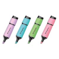 Logo Pergamy blister de 4 surligneurs pointe biseaute. assortis pastel 901082
