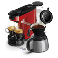 Logo Senseo machine  caf switch rouge + verseuse isotherme, 1450w, capacit 1l, 7 tasses, l15 x h27 x p40 cm 426078