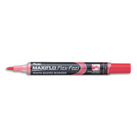 Logo Pentel marqueur tableaux blanc effaable  sec maxiflo flex-feel pointe ogive moyenne. rouge 405950