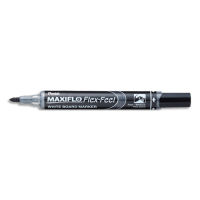 Logo Pentel marqueur tableaux blanc effaable  sec maxiflo flex-feel pointe ogive moyenne. noir 405884