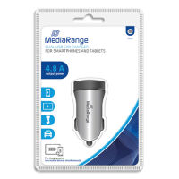 Logo Mediarange chargeur automobile avec double port usb, 4.8a, argent mrma108 393530