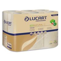 Logo Lucart colis de 96 rouleaux de papier toilette econatural havane, 2 plis, 200 feuilles, l22 mtres 429122