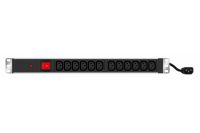 Logo Multiprise rackable 19'' 12 prises c13 / cordon c14 avec inter + protection 808903