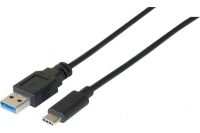 Logo Dacomex sachet cordon usb 3.2 gen1 type-a / type-c noir- 1 m 194030