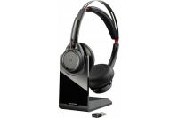 Logo Plantronics voyager focus uc sur socle + dongle bt type-c 465554