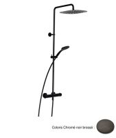 Logo Colonne de douche thermostatique compl�te chrom� noir bross� foil - fl48675 chrom� noir bross�