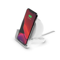 Logo Belkin support de charge sans fil 10w avec haut-parleur�bluetooth charger vos t�l�phones en �coutant de la musique. noire 384446