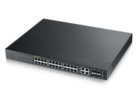 Logo 24 ports gbps rj-45 poe - 4 ports gbps sfp/rj-45 - budget poe 375 watt zy-gs221024hp