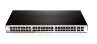 Logo D-link smart iii, smart switch gigabit 48 ports 10/100/1000mbps 4 ports combo 1000base-t/sfp - fanless 1861878