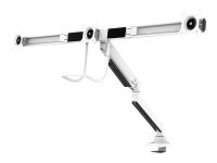 Logo Support bureau 3 ecrans blanc 18kg  max vesa maximum : 100x100mm / vesa minimum : 75x75mm nm-d775dx3-white