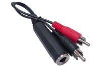 Logo Cordon adaptateur jack 6,35 femelle vers 2 rca male 10cm 721110