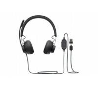 Logo Logitech zone wired - micro-casque - sur-oreille - filaire - usb-c - graphite 770939