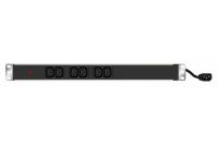 Logo Multiprise rackable 19'' 6 prises c13 / cordon c14 avec voyant 808900