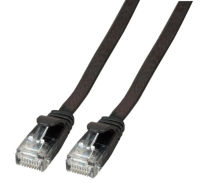 Logo C�ble rj45 flat patch u/utp, cat.6a, pvc, 5m, noir k8107sw.5