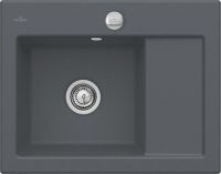 Logo Villeroy & boch - subway compact - evier � encastrer villeroy & boch 1 bac, 1 �gouttoir coloris graphite ev3312 02 i4