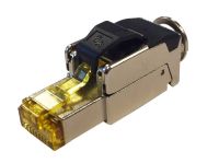 Logo Plug prise rj45 cat.6a s/ftp 10g  court 42mm montage sans outils ideal pour cameras ou wifi ngc1101