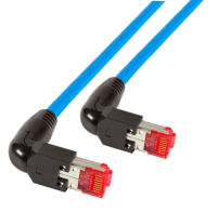 Logo C�ble patch rj45 s/ftp, cat.6a, 2x tm21 90�, uc900, 15m, bleu k4137bl.15