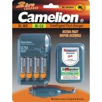 Logo Chargeur rapide livr� avec 4 accus lr06 secteur + prise  allume cigar 6030073