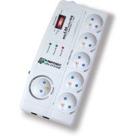 Logo Multiprise 2p+t 5+1 prise ma�tre et 5 esclaves avec parasurt. infosec 6050103