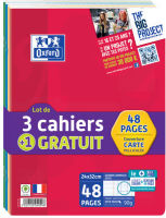 Logo Oxford cahier piqure lot 3+1, 240 x 320 mm, sey�s, 48 pages 74000233