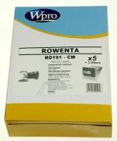 Logo Ro191-cw sac wpro bote adaptable sur rowenta zr745 dymbo / 5 sacs + 1 mf + 1 fm + 481281728102