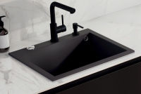 Logo Distributeur de savon en inox massif noir mat zcds309079