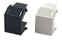 Logo Inserts aveugles rj45 noir ral9011, trous trap�zo�daux fourrure, pu 100 38018.2-100