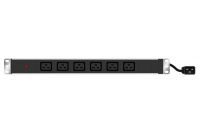 Logo Multiprise rackable 19'' 6 prises c19 / cordon c20 avec voyant 808904