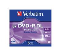 Logo Dvd+r dl 8,5go 8x double couche boite de 5 verbatim 951474