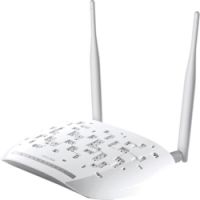 Logo 300mbps wi-fi vdsl/adsl modem router, broadcom, 802.11b/g/n, 300mbps at 2.4ghz, 4 fe lan ports, 1 usb 2.0 port, 2 fixed antennas