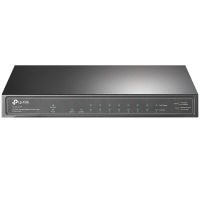 Logo 10-port gigabit poe+ switch, 8 gigabit poe+ ports, 1 gigabit rj45 ports and 1 gigabit sfp slots, 802.3at/af, 63w poe power, desk