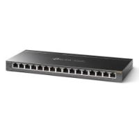 Logo Tl-sg116e 16-port gigabit easy smart switch, 16 gigabit rj45 ports, desktop steel case, mtu/port/tag-based vlan, qos, igmp snoop