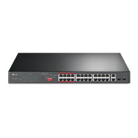 Logo Tl-sl1226p 26-port 10/100mbps poe+ switch, 24 10/100mbps poe+ ports, 2 gigabit rj45 ports, 2 combo sfp slots, 802.3at/af, 250w p