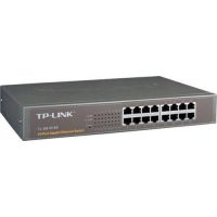 Logo Tl-sg1016d 16-port gigabit switch, 16 10/100/1000m rj45 ports, 1u 13-inch rack-mountable steel case a302677