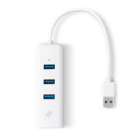 Logo Ue330 / usb 3.0 to gigabit ethernet network adapter with 3-port usb 3.0 hub, 1 usb 3.0 connector, 1 gigabit ethernet port, 3 usb